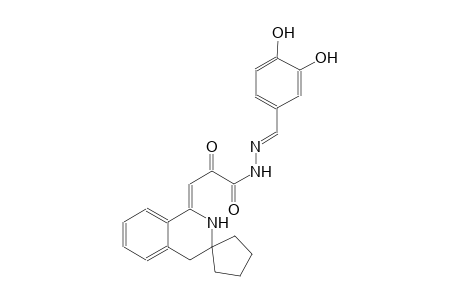 (3Z,N'E)-3-(2',4'-dihydro-1'H-spiro[cyclopentane-1,3'-isoquinolin]-1'-ylidene)-N'-(3,4-dihydroxybenzylidene)-2-oxopropanehydrazide