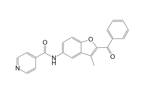 4-pyridinecarboxamide, N-(2-benzoyl-3-methyl-5-benzofuranyl)-