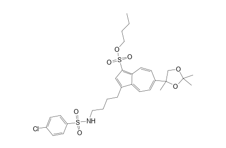 butyl 3-(4-(4-chlorophenylsulfonamido)butyl)-6-(2,2,4-trimethyl-1,3-dioxolan-4-yl)azulene-1-sulfonate