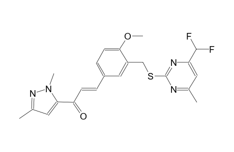 (2E)-3-[3-({[4-(difluoromethyl)-6-methyl-2-pyrimidinyl]sulfanyl}methyl)-4-methoxyphenyl]-1-(1,3-dimethyl-1H-pyrazol-5-yl)-2-propen-1-one
