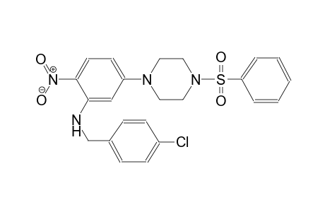 benzenemethanamine, 4-chloro-N-[2-nitro-5-[4-(phenylsulfonyl)-1-piperazinyl]phenyl]-