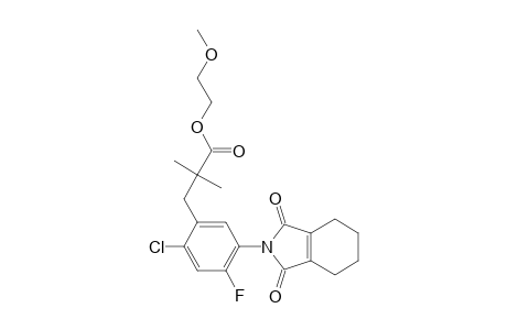 Benzenepropanoic acid, 2-chloro-4-fluoro-5-(1,3,4,5,6,7-hexahydro-1,3-dioxo-2H-isoindol-2-yl)-alpha,alpha-dimethyl-,2-methoxyethyl ester