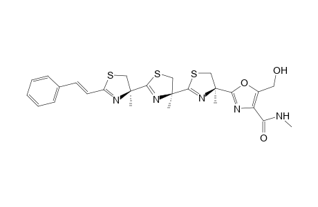 5-(hydroxymethyl)-N-methyl-2-[(4R)-4-methyl-2-[(4S)-4-methyl-2-[(4S)-4-methyl-2-[(E)-2-phenylethenyl]-5H-1,3-thiazol-4-yl]-5H-1,3-thiazol-4-yl]-5H-1,3-thiazol-4-yl]-1,3-oxazole-4-carboxamide