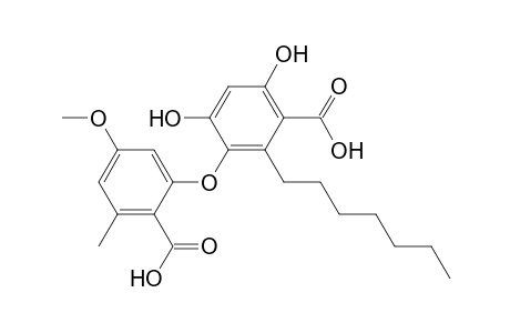 Benzoic acid, 3-(2-carboxy-5-methoxy-3-methylphenoxy)-2-heptyl-4,6-dihydroxy-