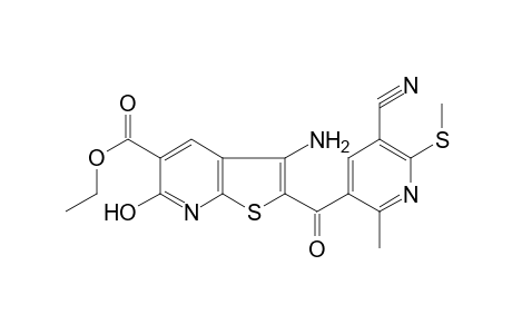 3-Amino-2-[5-cyano-2-methyl-6-(methylthio)nicotinoyl]-6-keto-7H-thieno[2,3-b]pyridine-5-carboxylic acid ethyl ester