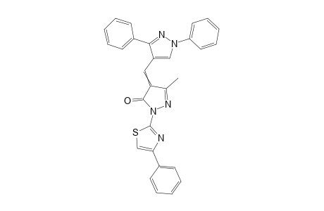 3-Methyl-4-((1,3-diphenyl-1H-pyrazol-4-yl)methylene)-1-(4-phenylthiazol-2-yl)-2-pyrazolin-5-one