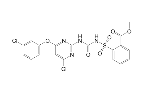 Benzoic acid, 2-[[[[[4-chloro-6-(3-chlorophenoxy)-2-pyrimidinyl]amino]carbonyl]amino]sulfonyl]-, methyl ester