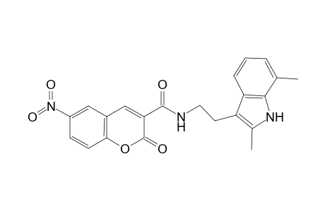 N-[2-(2,7-dimethyl-1H-indol-3-yl)ethyl]-6-nitro-2-oxo-2H-chromene-3-carboxamide
