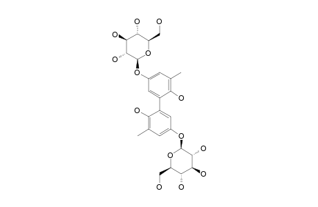 PYROLASIDE-A;5-5'-DEHYDRO-DI-(3-METHYL-4-HYDROXY-PHENYL-1-O-BETA-D-GLUCOPYRANOSIDE)