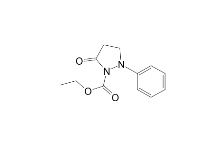 1-Pyrazolidinecarboxylic acid, 5-oxo-2-phenyl-, ethyl ester