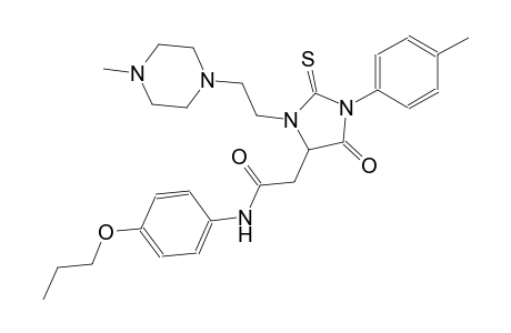 2-{1-(4-methylphenyl)-3-[2-(4-methyl-1-piperazinyl)ethyl]-5-oxo-2-thioxo-4-imidazolidinyl}-N-(4-propoxyphenyl)acetamide