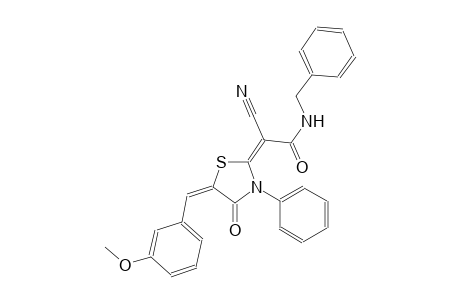 (2E)-N-benzyl-2-cyano-2-[(5E)-5-(3-methoxybenzylidene)-4-oxo-3-phenyl-1,3-thiazolidin-2-ylidene]ethanamide