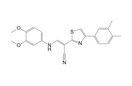 (2E)-3-(3,4-dimethoxyanilino)-2-[4-(3,4-dimethylphenyl)-1,3-thiazol-2-yl]-2-propenenitrile