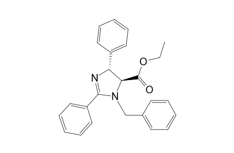 1H-Imidazole-5-carboxylic acid, 4,5-dihydro-2,4-diphenyl-1-(phenylmethyl)-, ethyl ester, trans-