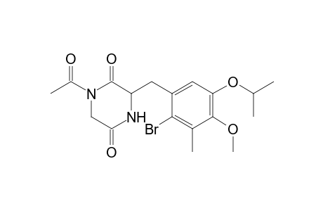 1-Acetyl-3-(2-bromo-5-isopropoxy-4-methoxy-3-methyl-benzyl)piperazine-2,5-quinone