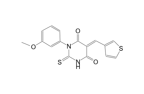 4,6(1H,5H)-pyrimidinedione, dihydro-1-(3-methoxyphenyl)-5-(3-thienylmethylene)-2-thioxo-, (5E)-