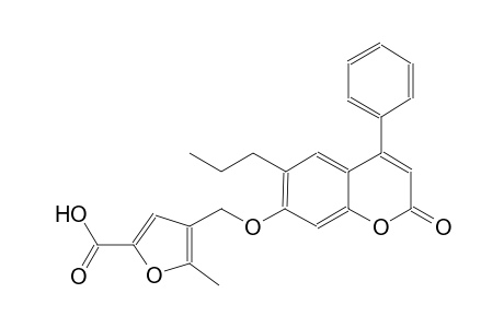 2-furancarboxylic acid, 5-methyl-4-[[(2-oxo-4-phenyl-6-propyl-2H-1-benzopyran-7-yl)oxy]methyl]-