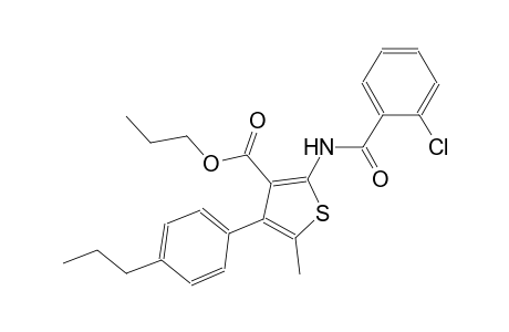 propyl 2-[(2-chlorobenzoyl)amino]-5-methyl-4-(4-propylphenyl)-3-thiophenecarboxylate