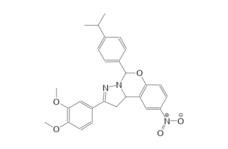 2-(3,4-dimethoxyphenyl)-5-(4-isopropylphenyl)-9-nitro-1,10b-dihydropyrazolo[1,5-c][1,3]benzoxazine