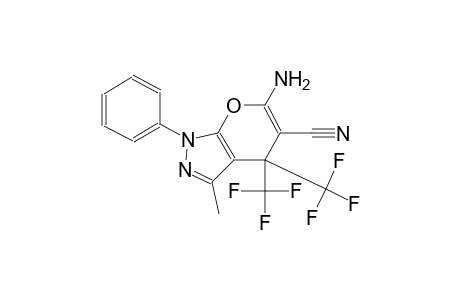 6-Amino-3-methyl-1-phenyl-4,4-bis(trifluoromethyl)-1,4-dihydropyrano[2,3-c]pyrazole-5-carbonitrile