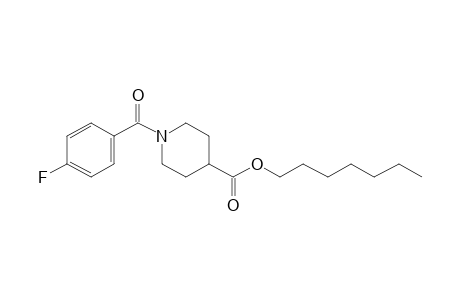 Isonipecotic acid, N-(4-fluorobenzoyl)-, heptyl ester