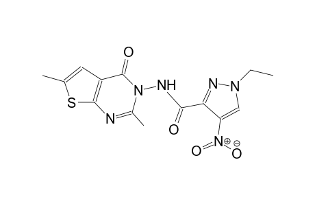 N-(2,6-dimethyl-4-oxothieno[2,3-d]pyrimidin-3(4H)-yl)-1-ethyl-4-nitro-1H-pyrazole-3-carboxamide