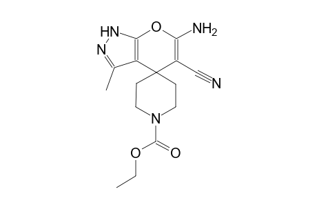 ethyl 6-amino-5-cyano-3-methylspiro[2H-pyrano[6,5-c]pyrazole-4,4'-piperidine]-1'-carboxylate ethyl 6-amino-5-cyano-3-methyl-spiro[2H-pyrano[6,5-c]pyrazole-4,4'-piperidine]-1'-carboxylate 6-amino-5-cyano-3-methyl-1'-spiro[2H-pyrano[6,5-c]pyrazole-4,4'-piperidine]carboxylic acid ethyl ester 6-amino-5-cyano-3-methyl-spiro[2H-pyrano[6,5-c]pyrazole-4,4'-piperidine]-1'-carboxylic acid ethyl ester