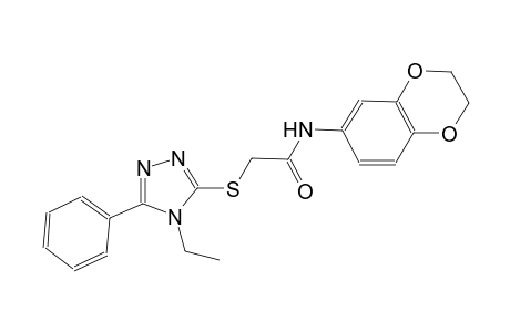 N-(2,3-dihydro-1,4-benzodioxin-6-yl)-2-[(4-ethyl-5-phenyl-4H-1,2,4-triazol-3-yl)sulfanyl]acetamide