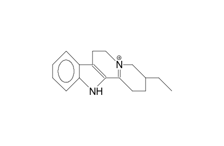3-Ethyl-1,2,3,4,5,6-hexahydro-indolo(2,3-A)quinolizinylium cation