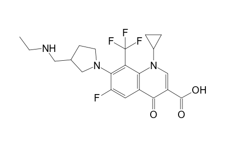 1-cyclopropyl-7-[3-(ethylaminomethyl)-1-pyrrolidinyl]-6-fluoro-4-oxo-8-(trifluoromethyl)-3-quinolinecarboxylic acid