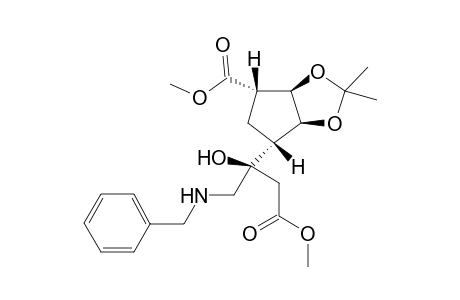(1S,2R,3S,4R,1'R)-(+)-2,3-Isopropylidenedioxy-4-(1'-hydroxy-1'-methoxycarbonylmethyl-1'-[(R)-.alpha.-methylbenzylaminomethyl])cyclopentane-1-carboxylic acid methyl ester