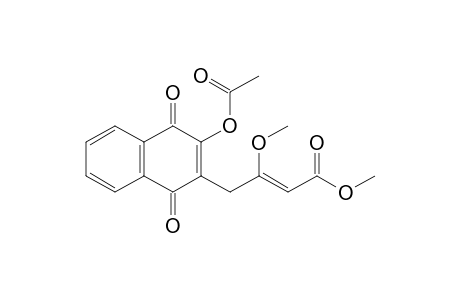Methyl 4-(3'-acetoxy-1',4'-dioxo-1',4'-dihydronaphthalen-2'-yl)-3-methoxybut-2-enoate