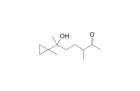 3-Methyl-6-(1-methylcyclopropyl)-6-oxidanyl-heptan-2-one