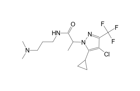 2-[4-chloro-5-cyclopropyl-3-(trifluoromethyl)-1H-pyrazol-1-yl]-N-[3-(dimethylamino)propyl]propanamide