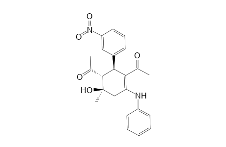 1-[(4R,5R,6S)-5-Acetyl-4-hydroxy-4-methyl-6-(3-nitro-phenyl)-2-phenylamino-cyclohex-1-enyl]-ethanone