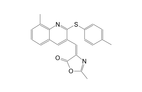 5(4H)-oxazolone, 2-methyl-4-[[8-methyl-2-[(4-methylphenyl)thio]-3-quinolinyl]methylene]-, (4E)-