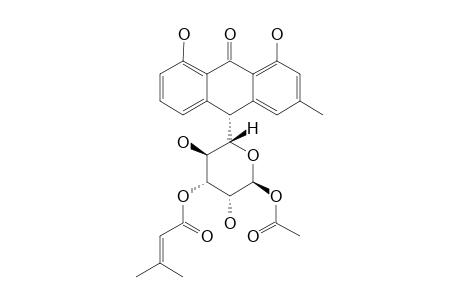 ALVARADOIN_G;(10-R)-C-(1-O-ACETYL-3-O-SENECIOYL)-BETA-L-LYXOPYRANOSYL-1,8-DIHYDROXY-3-METHYLANTHRACEN-9-(10-H)-ONE