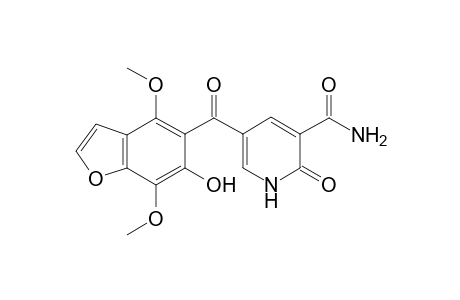 5-[(6-Hydroxy-4,7-dimethoxy-1-benzofuran-5-yl)carbonyl]-2-oxo-1,2-dihydropyridine-3-carboxamide
