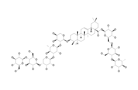 CLEMATOMANDSHURICA_SAPONIN_C;3-O-BETA-D-GLUCOPYRANOSYL-(1->4)-BETA-D-GLUCOPYRANOSYL-(1->4)-BETA-D-RIBOPYRANOSYL-(1->3)-ALPHA-L-RHAMNOPYRANOSYL-(1->