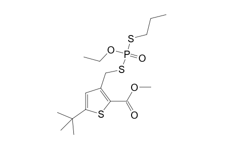 5-Tert-butyl-3-(mercaptomethyl)-2-thiophenecarboxylic acid, methyl ester, S-ester with o-ethyl S-propyl phosphorodithiaote