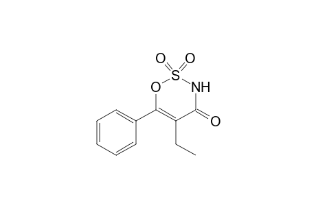 5-Ethyl-2,2-bis(oxidanylidene)-6-phenyl-1,2,3-oxathiazin-4-one