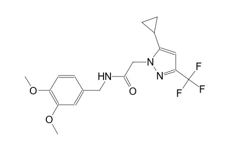 2-[5-cyclopropyl-3-(trifluoromethyl)-1H-pyrazol-1-yl]-N-(3,4-dimethoxybenzyl)acetamide