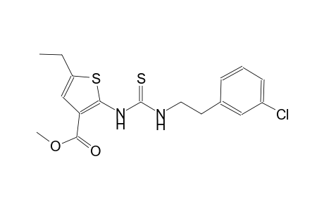 methyl 2-[({[2-(3-chlorophenyl)ethyl]amino}carbothioyl)amino]-5-ethyl-3-thiophenecarboxylate