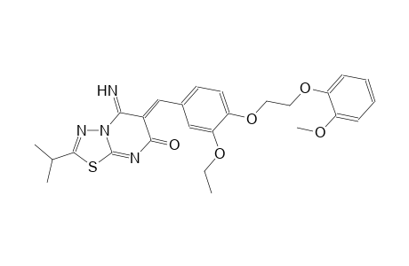 7H-[1,3,4]thiadiazolo[3,2-a]pyrimidin-7-one, 6-[[3-ethoxy-4-[2-(2-methoxyphenoxy)ethoxy]phenyl]methylene]-5,6-dihydro-5-imino-2-(1-methylethyl)-,