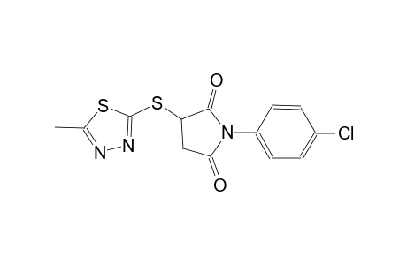 1-(4-chlorophenyl)-3-[(5-methyl-1,3,4-thiadiazol-2-yl)sulfanyl]-2,5-pyrrolidinedione