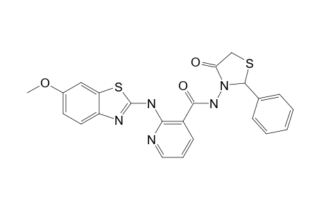 2-[N-(6-METHOXYBENZOTHIAZOLYL)-AMINO]-PYRIDINE-3-(2-PHENYL)-CARBOXAMIDO-1,3-THIAZOLIDIN-4-ONE