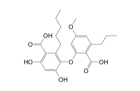 Benzoic acid, 3-(2-carboxy-5-methoxy-3-propylphenoxy)-4,6-dihydroxy-2-pentyl-