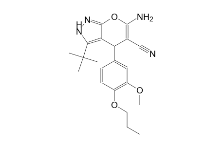 6-amino-3-tert-butyl-4-(3-methoxy-4-propoxyphenyl)-2,4-dihydropyrano[2,3-c]pyrazole-5-carbonitrile