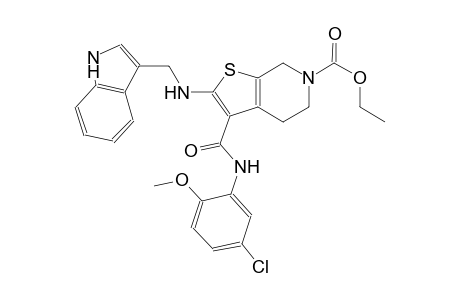thieno[2,3-c]pyridine-6(5H)-carboxylic acid, 3-[[(5-chloro-2-methoxyphenyl)amino]carbonyl]-4,7-dihydro-2-[(1H-indol-3-ylmethyl)amino]-, ethyl ester