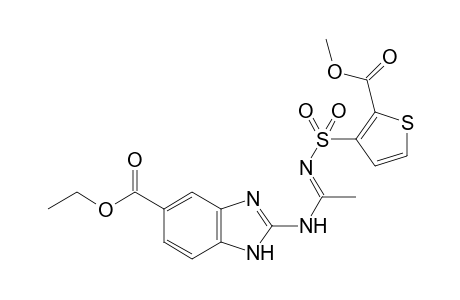 Ethyl (E)-2-(N'-{[2-(methoxycarbonyl)thien-3-yl]sulfonyl}acetimidamido)-1H-benzimidazole-5-carboxylate